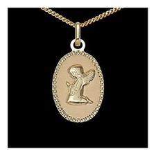 Schutzengel Anhänger Gold 333 mit Venezianerkette 40 cm Taufe Kommunion Geburt