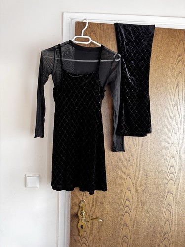 Schwarzes teiliges set gr - schwarzes, 2-teiliges