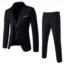 Neu Herrenanzug Business Jacke Weste und Hose 3-teiliger Hochzeitsfeier Blazer