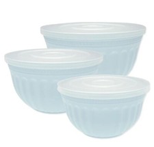 GreenGate Schalen Set Alice hellblau Kunststoff Geschirr Plastik Schüssel Deckel