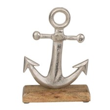 Silberfarbener Anker Holz