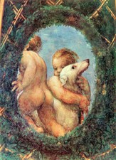 Putten mit Hund Teilansicht Correggio Allegri Fresko Sankt St H A3 0138