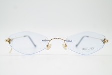 Vintage Brille IMPRESSION 20043 Gold Blau Schwarz Randlos Brillengestell