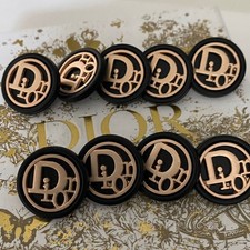 Schwarz Gold Set 5 Knöpfe Christian Dior Ersatzknöpfe Ø 30mm Metall Knöpfe