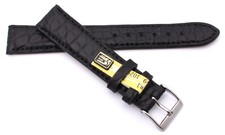 Uhrenarmband 18mm /16mm Louisiana echt Alligator made GERMANY black Krokoband