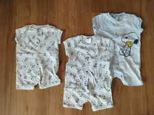 SNOOPY Baby-Set Strampler 62/ 68 Schlafanzug Sommer Größe Paket 3 Teile wie neu