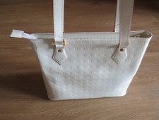 Arcadia Lackleder Handtasche mit Henkel inklusive Kosmetiktasche weiß