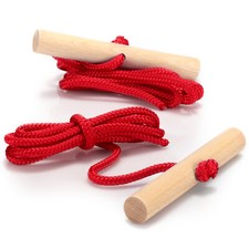 2x Schlittenleine mit Holzgriff, Rodelzubehör Zugseil für Schlitten, Dreirad