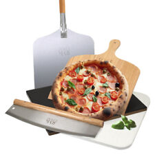 Dolce Mare SET Pizzastein Holz Alu Pizzaschieber Edelstahl Pizzaschneider