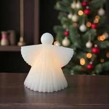 LED Engel weiß Wachs