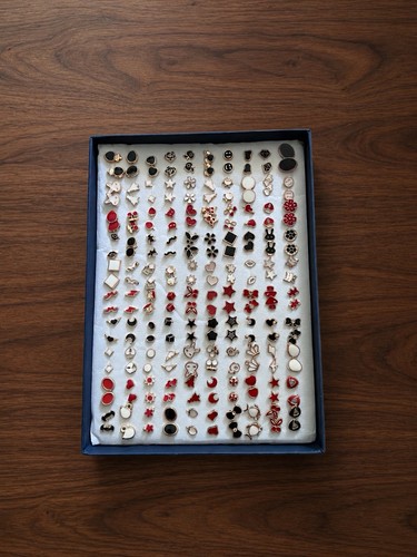 100 paar ohrstecker set - ohrstecker,