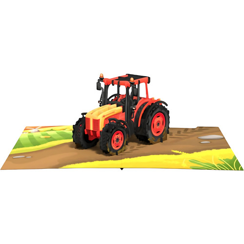 Traktor pop karte - traktor, 3d