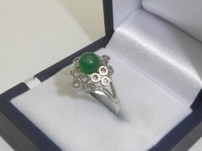 333 Gold Ring 8K Weißgold Jade Verlobungsring RG 55 - 17,5 mm 8052