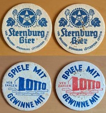 DDR Bierdeckel - Leipzig - Lützschena - Sternburg - Lotto - 2 verschiedene