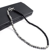 Halskette Herren Titanstahl Edelstahl Tigerauge Halskette zweireihig