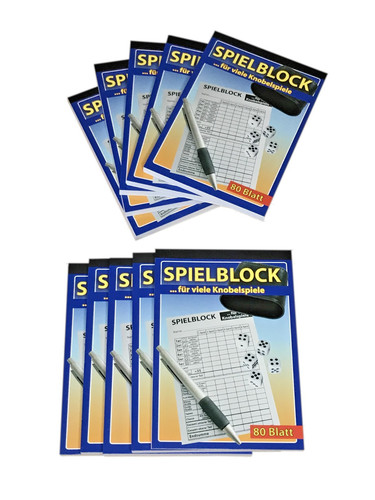 10x spielblock knobelblock - a6,