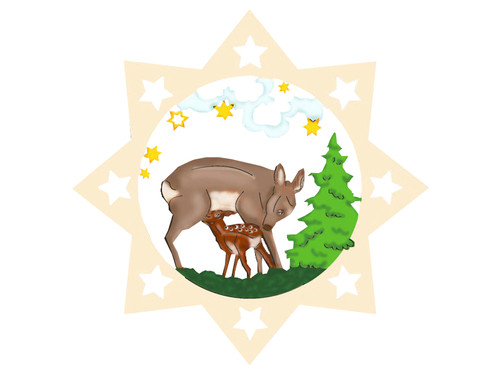 Fensterbild deko rehe - fensterbild, "rehe"