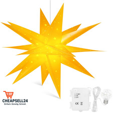 Beleuchteter 45cm Weihnachtsstern Fenster Batterie Timer Deko Stern