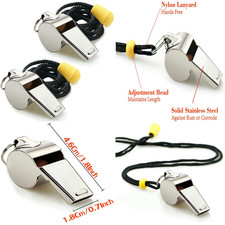 Edelstahl-Pfeifen mit Umhängeband | Lauter Klang | 120dB