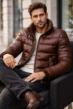 Herren Echt Lammfell Leder
