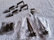 Stilgarnitur Edelstahl Optik 2x Doppelstangenhalter 2x Endstück 4x Endkappe 16mm