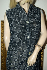 Nylon DEDERON Schürze Kittel Kleiderschürze VINTAGE schwarz - weiß XL / XXL