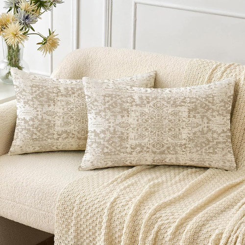 2er set beige kissenbezüge - beige,