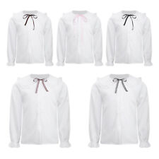 Kinder Mädchen Dirndlbluse Puppenhalsband Schuluniform Fliege Oberteile Alltag