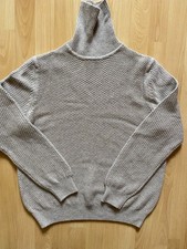 100% Kaschmir Luxury  Cashmere Rollkragen Tom Rusborg Premium Pullover M  Beige