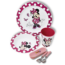 Minnie Mouse Kinder Geschirr Set & Besteck Baby Frühstücksset Mädchen Esslernset