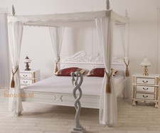 Barock Himmelbett Weiß