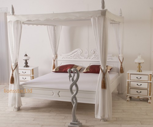 Barock himmelbett weiß - barock,