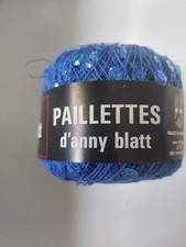 Anny Blatt Wolle Paillettes blau Fb. 2727 Beilaufgarn Effektgarn selten