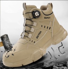 Neu Herren Leder Sicherheitsschuhe Stahlkappe S3 Sport Sneaker Arbeitsstiefel DE