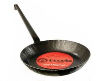 Turk schmiedeiserne Eisenpfanne Pfanne 24cm ca 4,5 cm hohe Rand Hakenstiel 65226