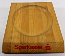 Zahlteller Sparkasse aus Holz