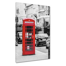 Leinwand Bild Wandbild Canvas Print Rote englische Telefonzelle Nr. H8390_PC