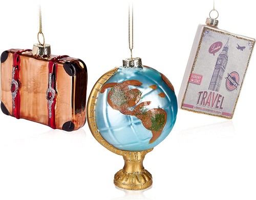3er set reise weihnachtskugeln - set,