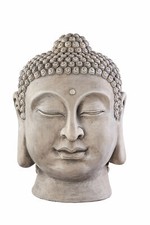 XXL Großer Buddha Kopf 50cm Steinfigur Garten Deko Figur Skulptur Feng Shui