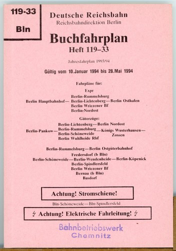 Buchfahrplan 119 bln - buchfahrplan,