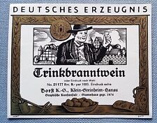 altes Schnapsetikett Flaschenetikett Etikett Label Trinkbranntwein Horst Hanau