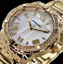 Excellanc Uhr Damen Armband Frauen Uhr Gold Farben Strass Perlmutt Design