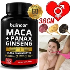 Maca Ginseng Kapseln - Hochdosiert Mit 11400Mg - 120 Vegane Kapseln - Zusätzlich