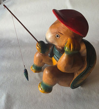 Holz Figur  Schildkröte Angler groß