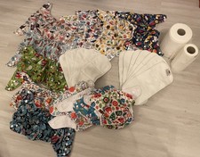 stoffwindel Paket Milovia baby, gepflegter Zustand, 12 Stück plus Einlagen