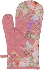 Clayre & Eef Ofenhandschuh Romantic Garden 18x30 cm Rosa Baumwolle