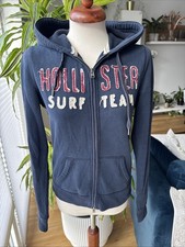 Hollister Damen Sweatjacke Strickjacke Hoddie Gr. M Blau