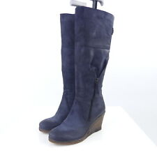 ORANGE LABEL Stiefel Hochschaft Midcut Keilabsatz Navy Blau Gr.38 