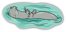 Happy Hippo Cartoon Car Bumper