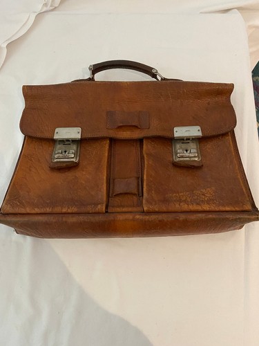 Antike leder schultasche - leder,